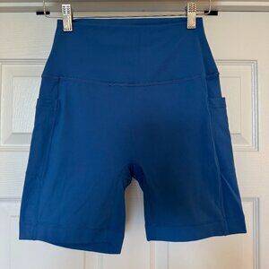 SET Active SportBody Utility Bike Shorts, Ripple blue color, women's size medium